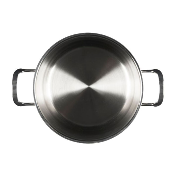 Marmite 20 cm à deux poignées Excelsa – Jazz Cook, Acier Argenté