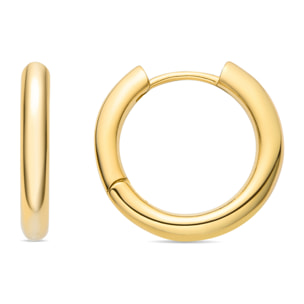 Pendientes de 19mm de diámetro con Circonita Brillante acabado oro amarillo de 18K