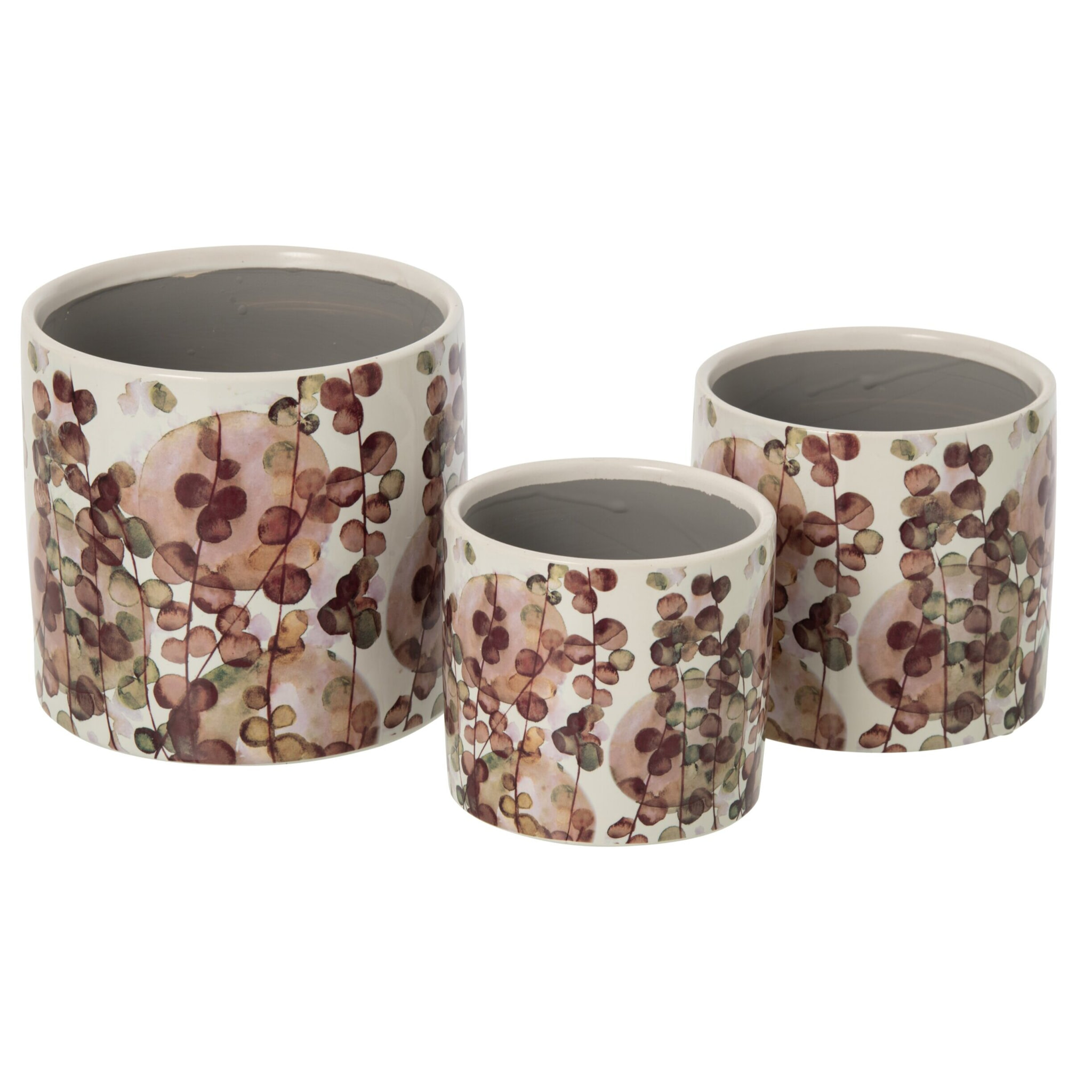 J-Line cache-pot - céramique - rouge foncé/blanc - large
