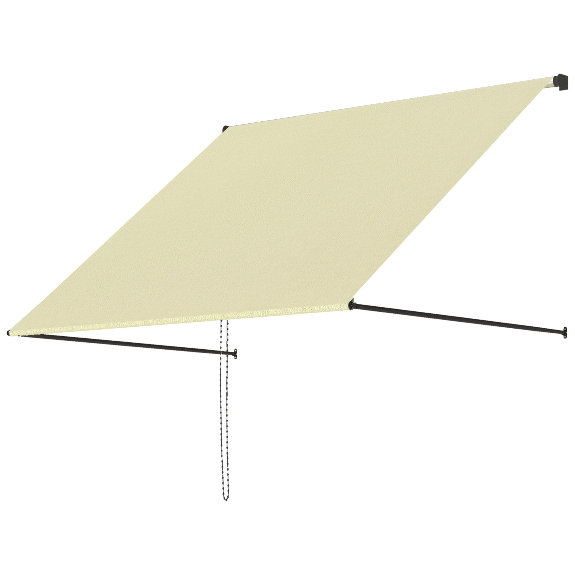 Store banne manuel inclinaison réglable acier alu. dim. 150L x 116l (avancée) cm polyester imperméabilisé anti-UV crème