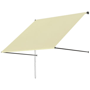 Store banne manuel inclinaison réglable acier alu. dim. 150L x 116l (avancée) cm polyester imperméabilisé anti-UV crème