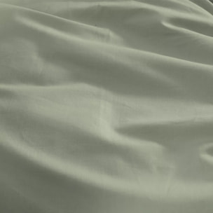Housse de couette lin & coton 160 g/m² uni vert Le metis francais verde