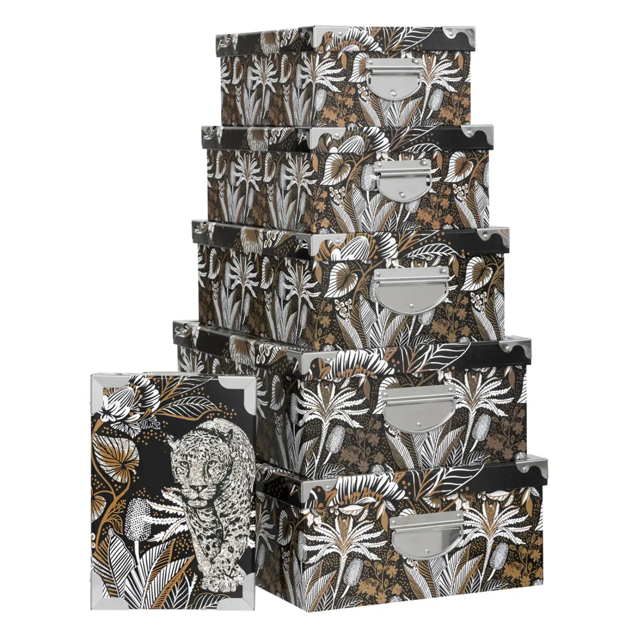 6 boîtes coins panthère