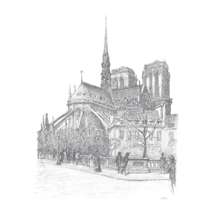 Papier peint panoramique Notre Dame - Un décor mural de 4 lés (192x270cm), créé et fabriqué en France