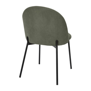 Lot de 4 Chaises - HOME DECO FACTORY - Jules - Côtelé - Vert