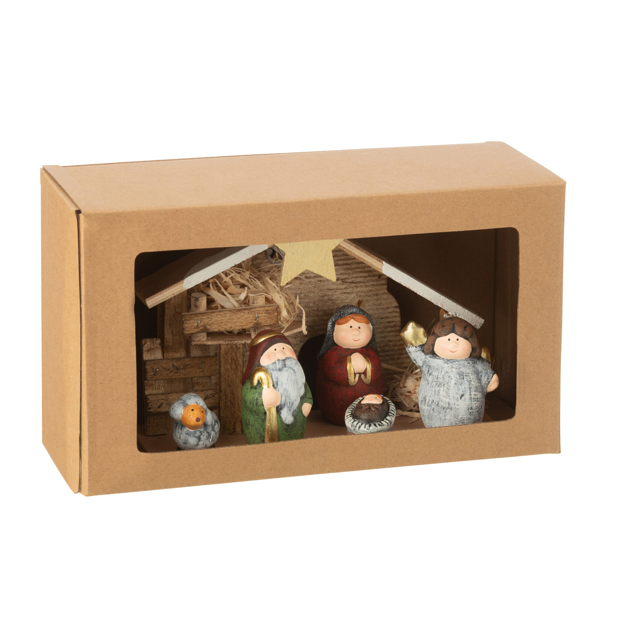 J-Line décoration Crèche - porcelaine - mix - medium - LED