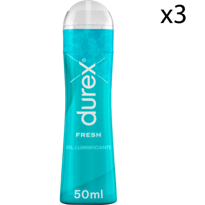 3x Durex Fresh Gel Lubrificante Intimo a Base Acquosa Effetto Fresco 50ml