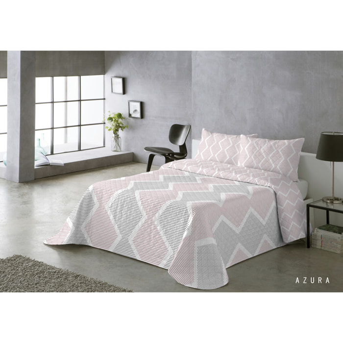 COLCHA ESTAMPADA REVERSIBLE AZURA MAGENTA
