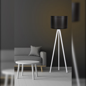 Lámpara de pie con Estructura de MDF color Negro Blanco