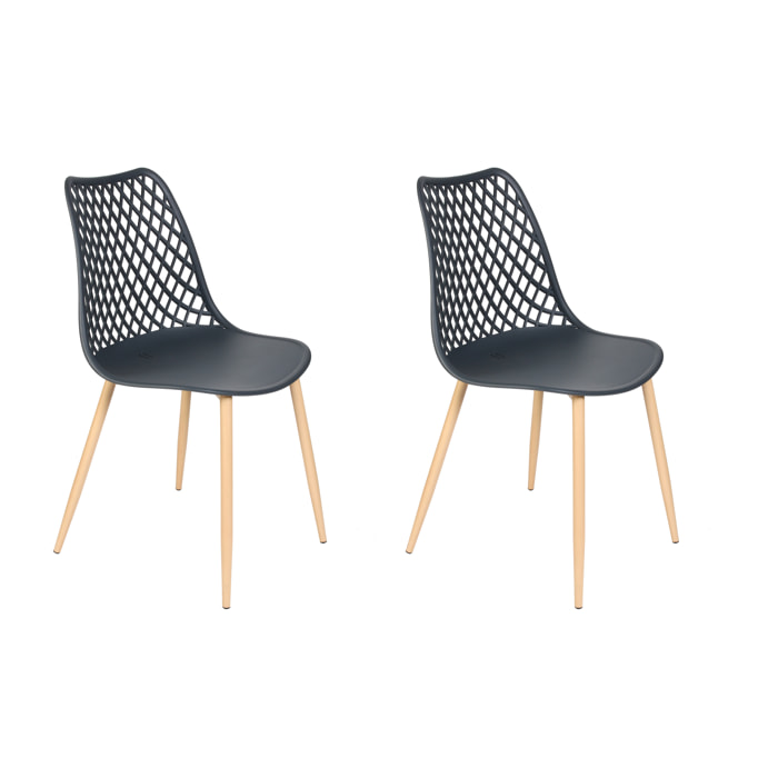 Chaise Malaga Gris - Lot De 2