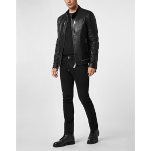 PHILIPP PLEIN Leather Moto Jacket