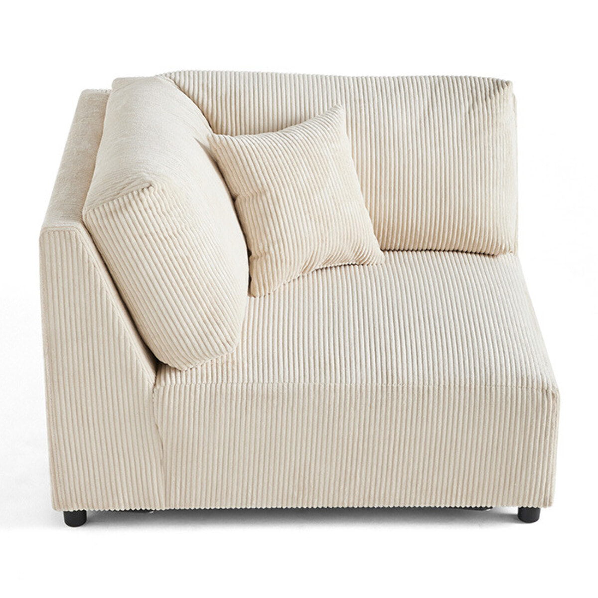 Garance - module d'assise d'angle réversible - en velours côtelé - Beige