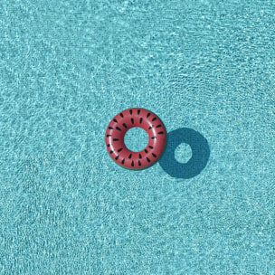 Poster pastèque piscine Affiche + cadre en bois - Chêne