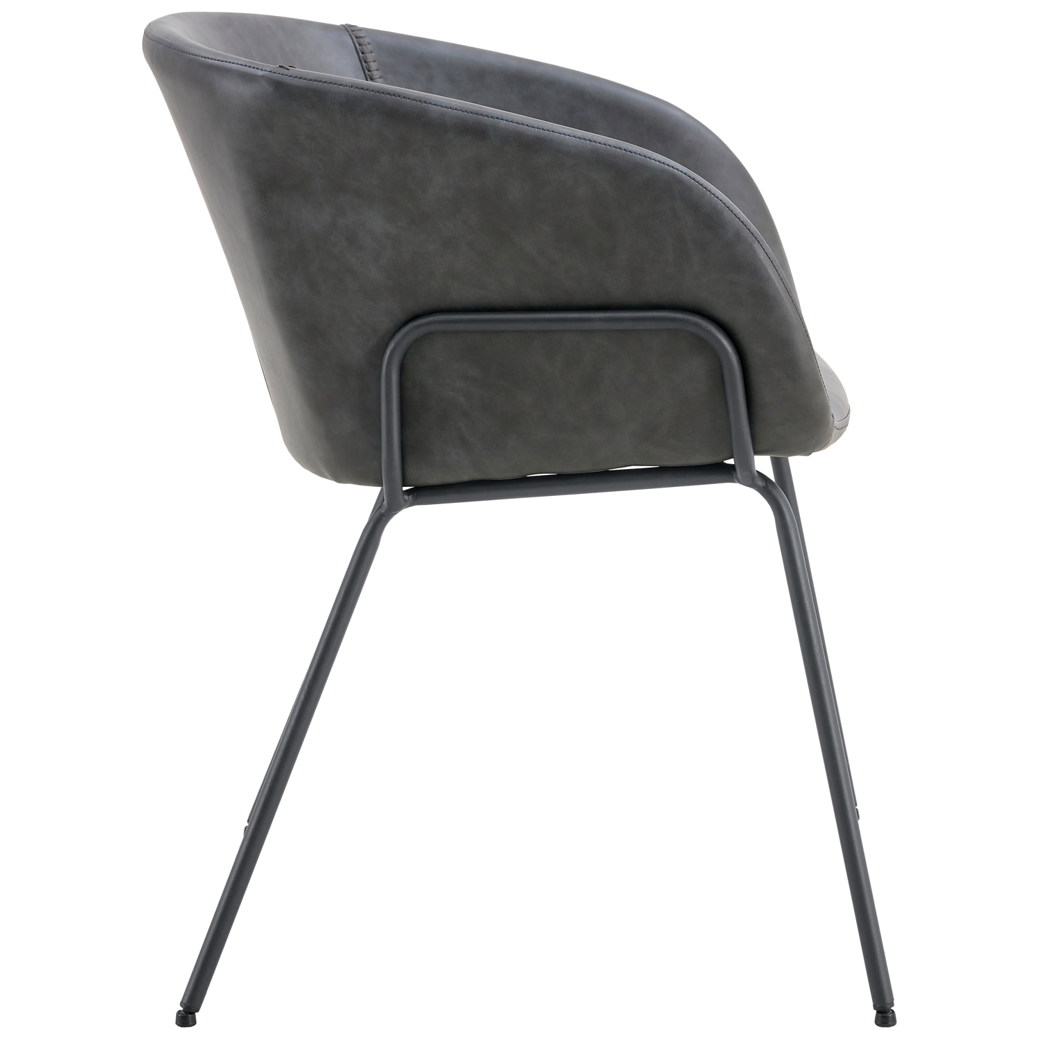 Lot de 2 chaises en simili gris foncé ANDRÉ