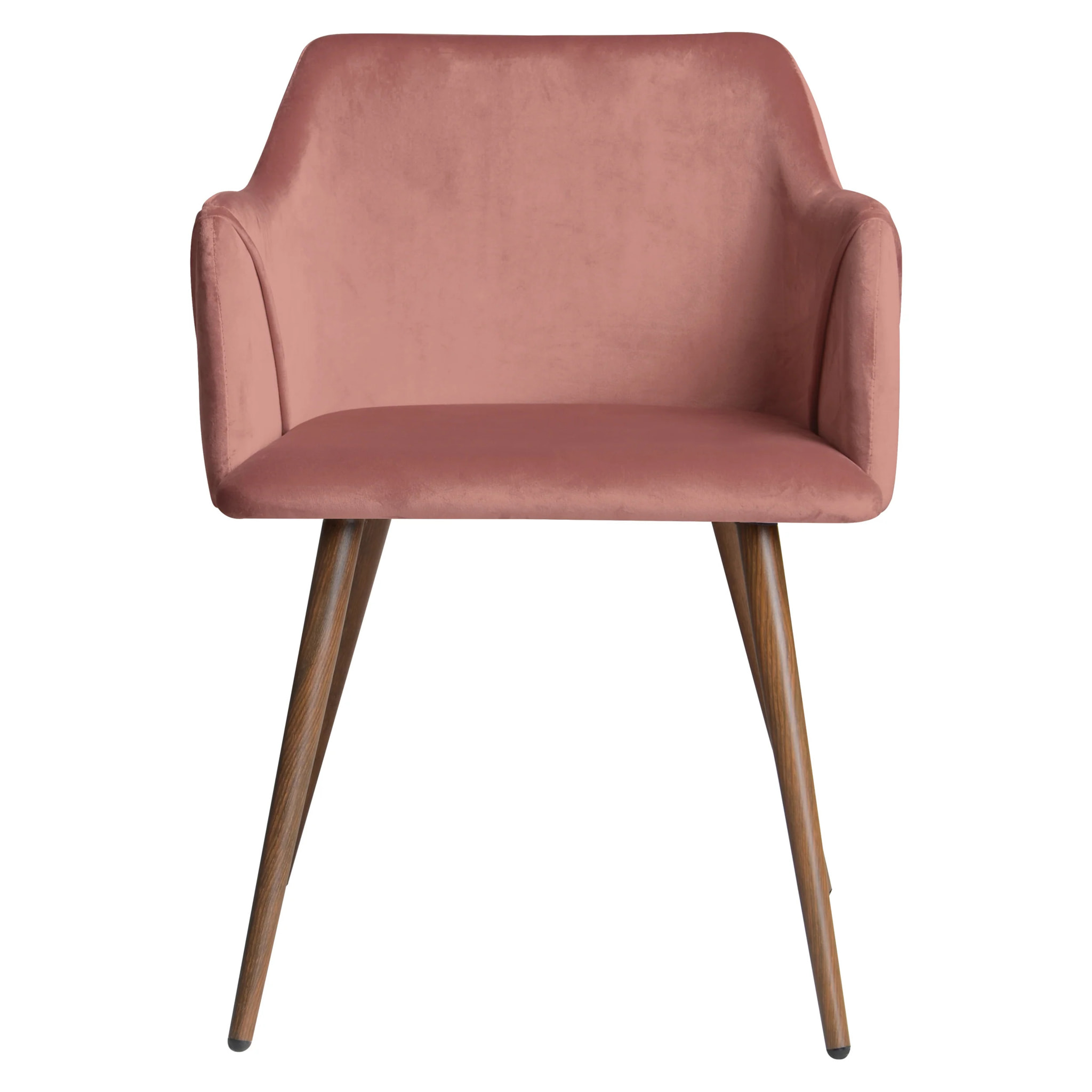 Lot de 2 chaises avec accoudoirs en velours rose - Daisy