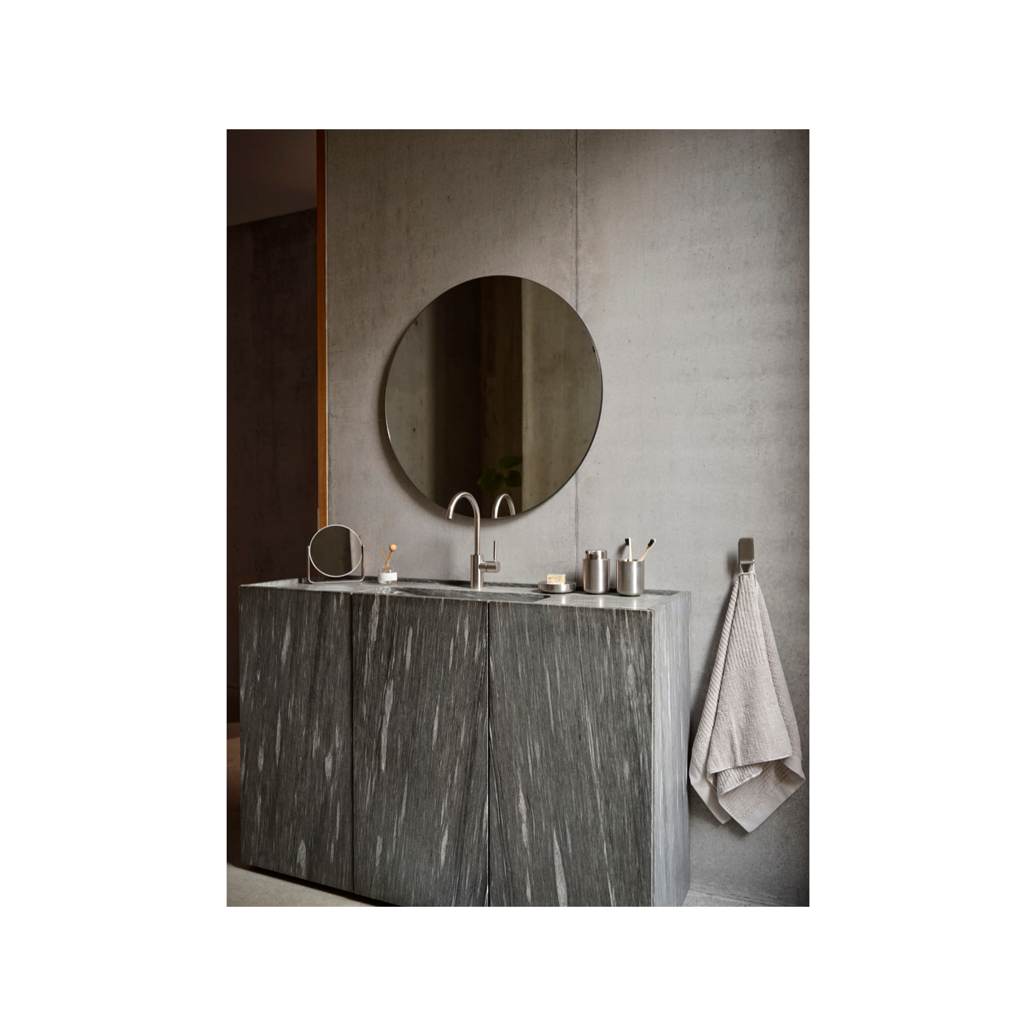 Miroir de table avec grossissement 5 x Ume Gris clair