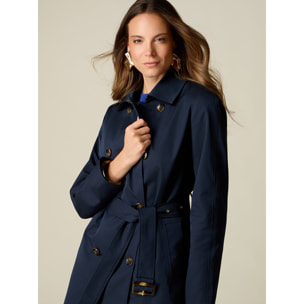 Oltre - Trench doppiopetto con cintura - Blu