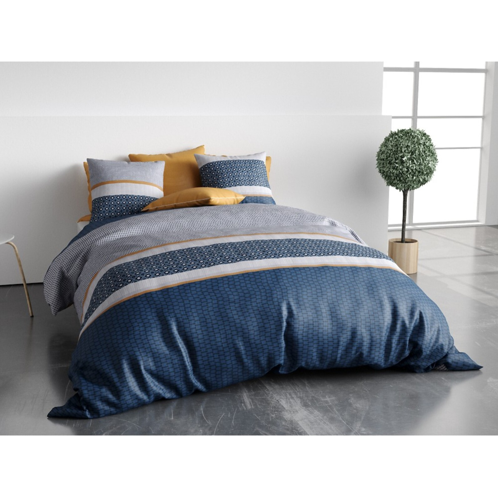 Parure housse de couette coton 57fils -zante - 240x220cm