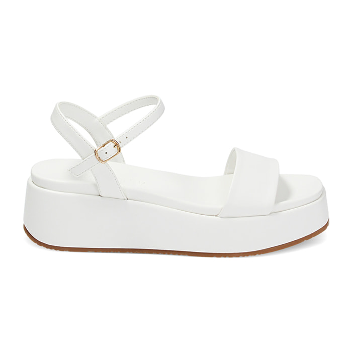 Zeppe bianche, platform 5 cm