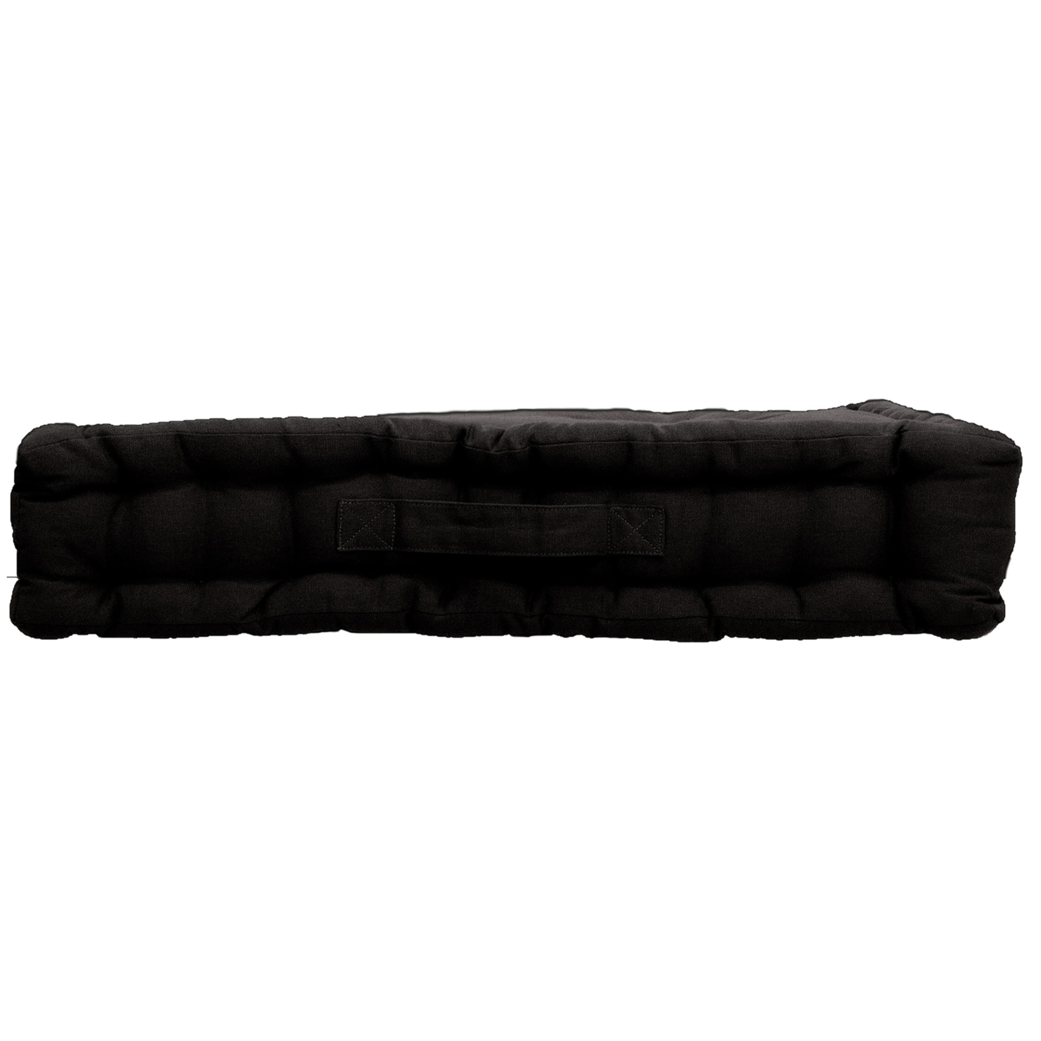 Coussin de sol uni en pur coton - Noir