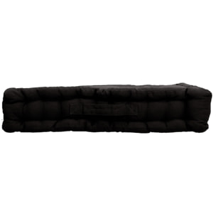 Coussin de sol uni en pur coton - Noir