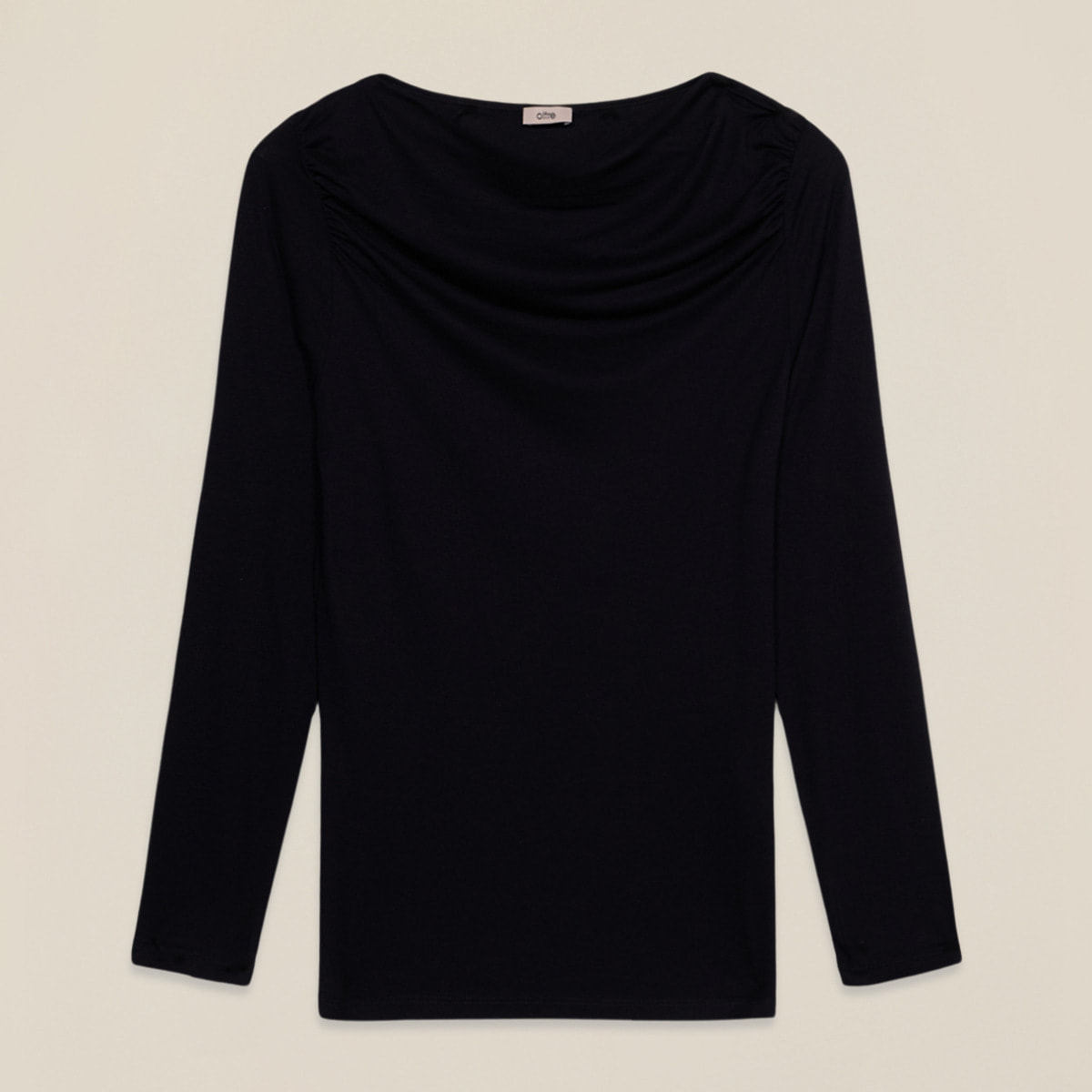 Oltre - T-shirt in viscosa con drappeggio - Blu