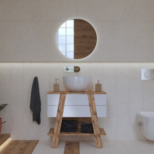 Meuble de salle de bain sous lavabo Naturel Home 80x73x46 cm, blanc  (HOMEUMDB)