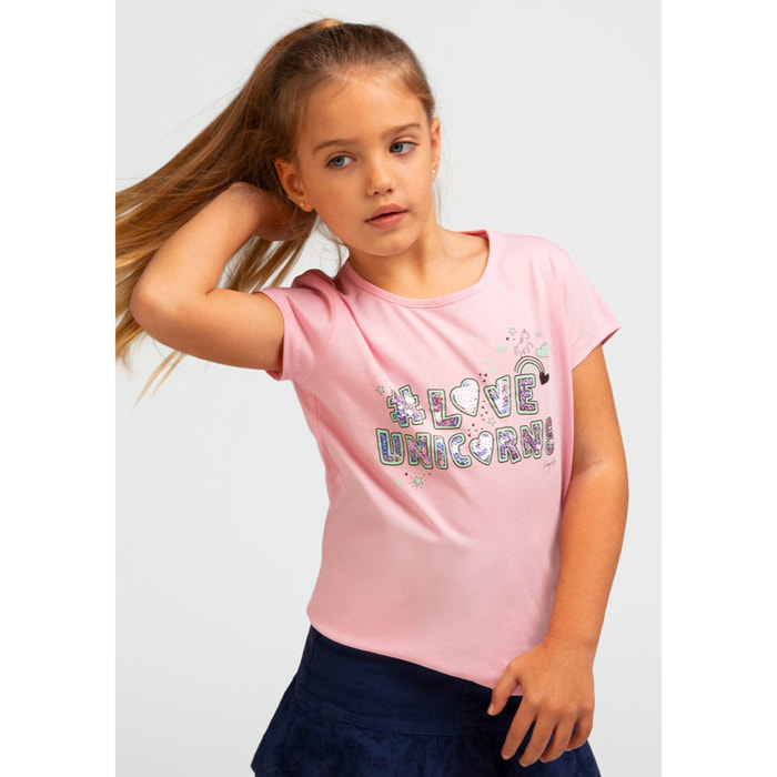 Camiseta de Niña Rosa Love Unicorns