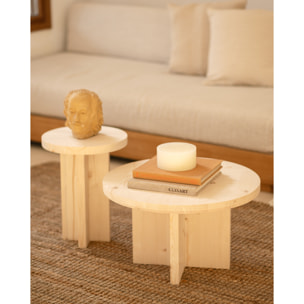 Tabouret en bois massif ton naturel 45x35cm Hauteur: 45 Longueur: 35 Largeur: 35