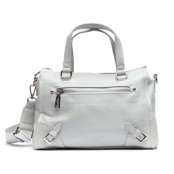 Camomilla - Borsa a bauletto BESYL in Acrilica, bianco (28.5 X 13 X 22 cm)