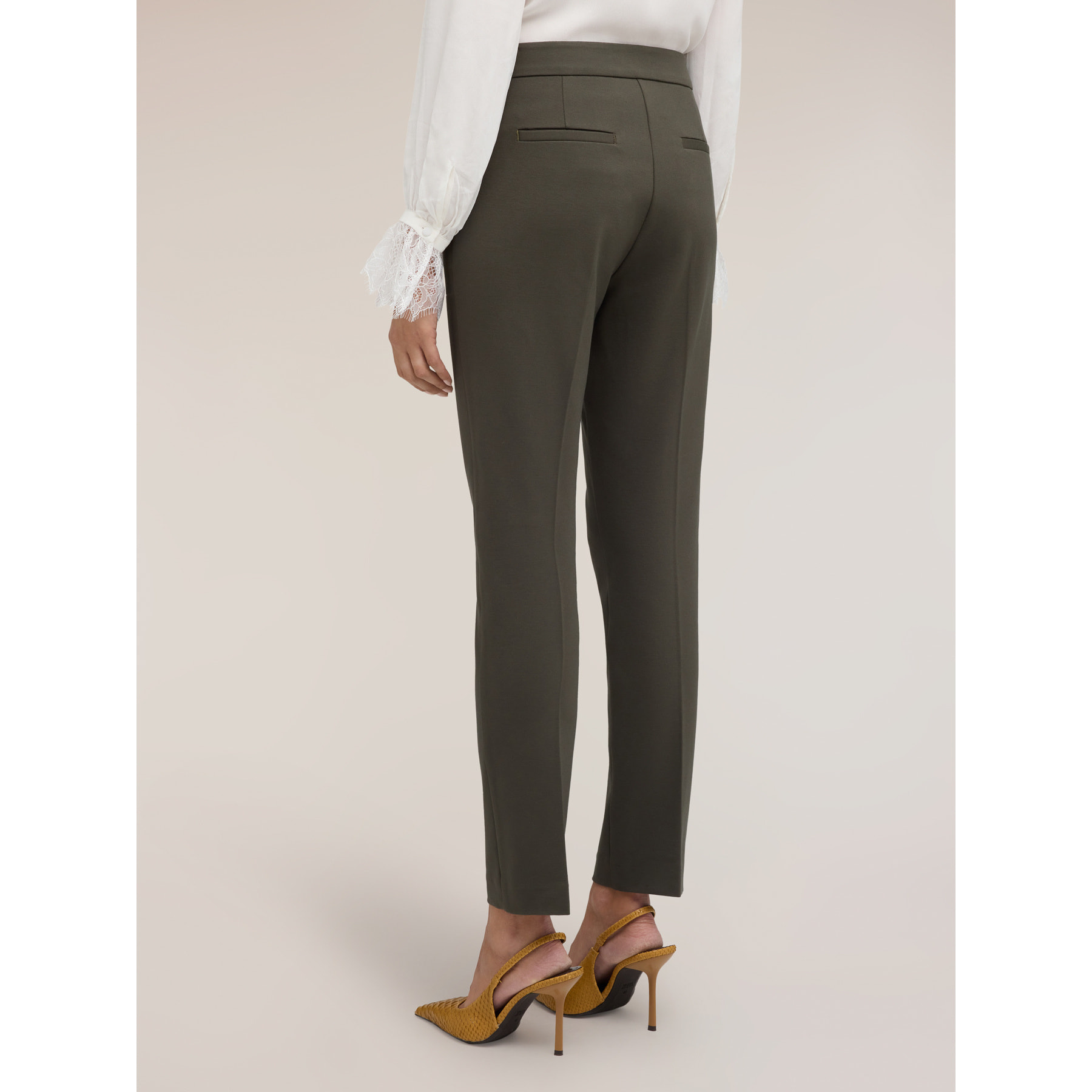 Motivi - Pantaloni slim fit in punto milano - Verde militare