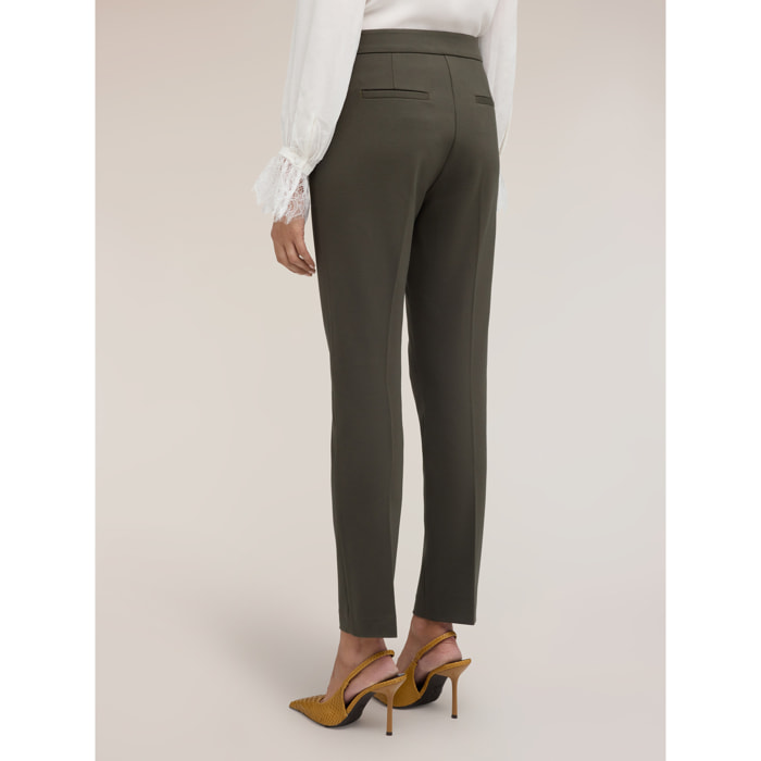 Motivi - Pantaloni slim fit in punto milano - Verde militare