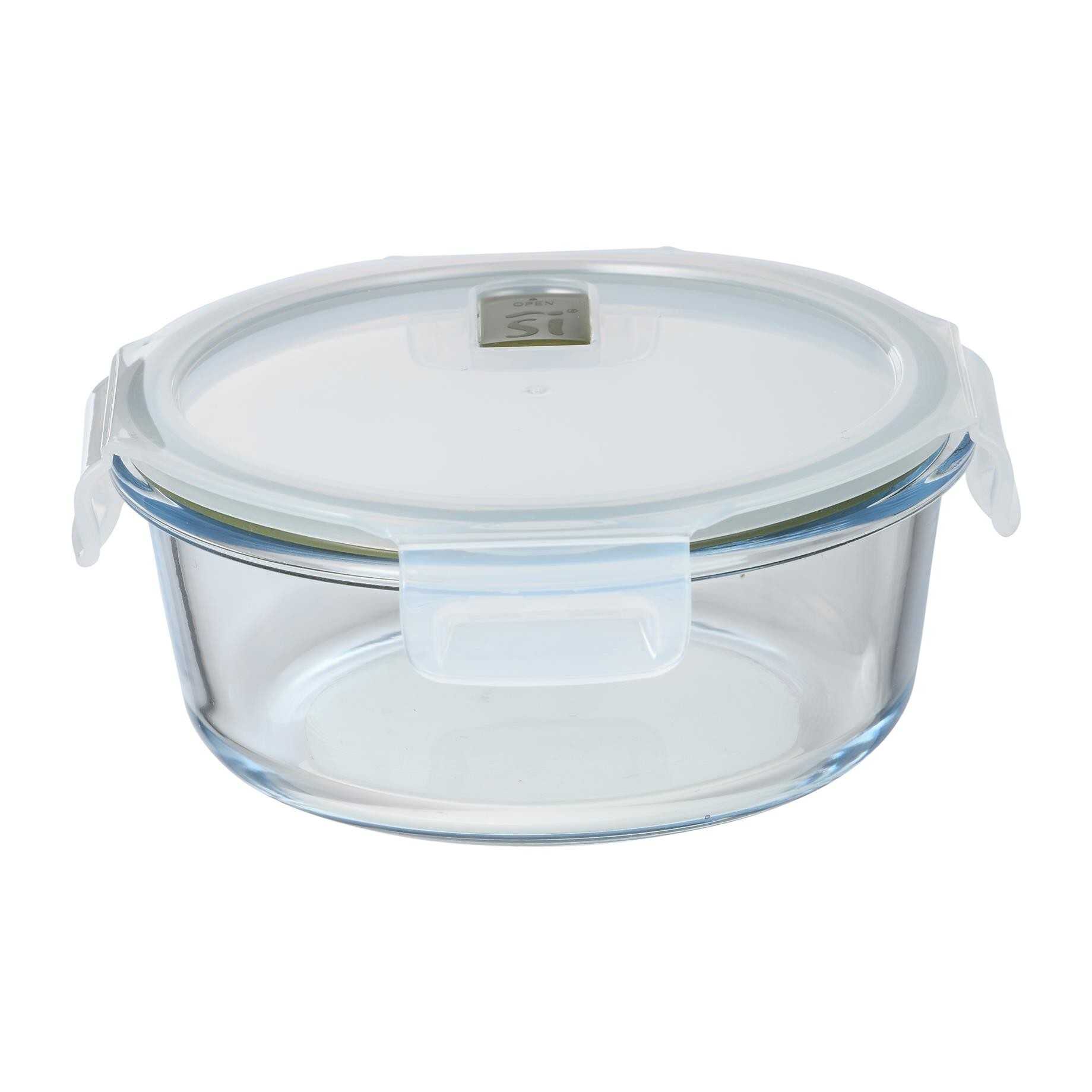 Hermético redondo transparente 18,4x18,4x7,6cm - 950ml vidrio borosilicato con tapa hermética expert san ignacio