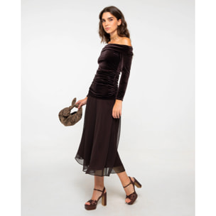 Vestido de punto elástico con flecos y corte ajustado de mujer