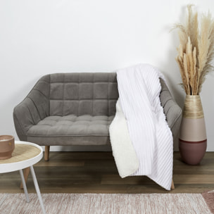 Plaid Flanelle Cotele Sherpa Ecru 180x220cm