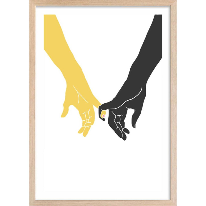 Affiche Yellow swear Affiche + cadre en bois - Chêne