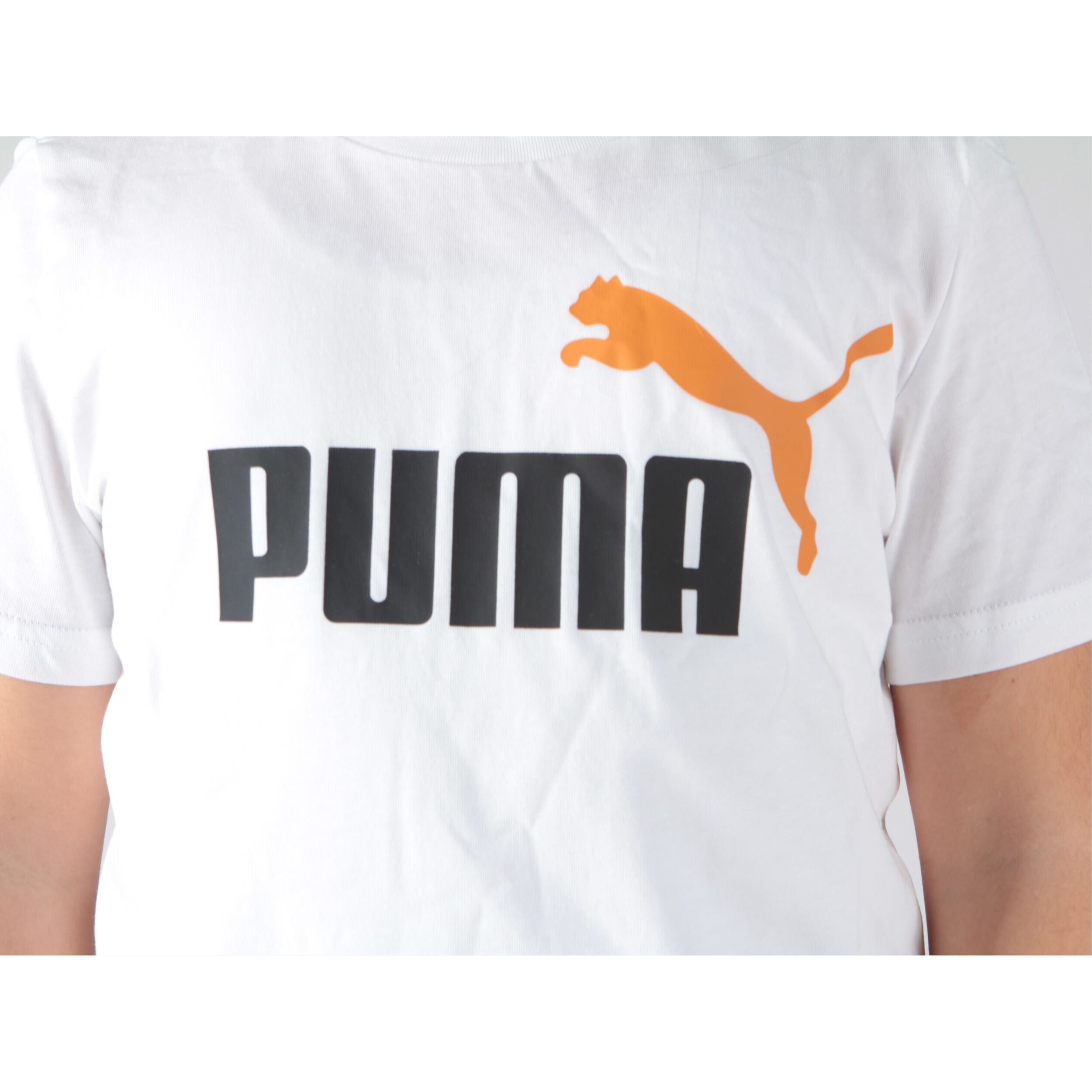 T-Shirt Puma Ess + 2 Col Logo Tee Bianco