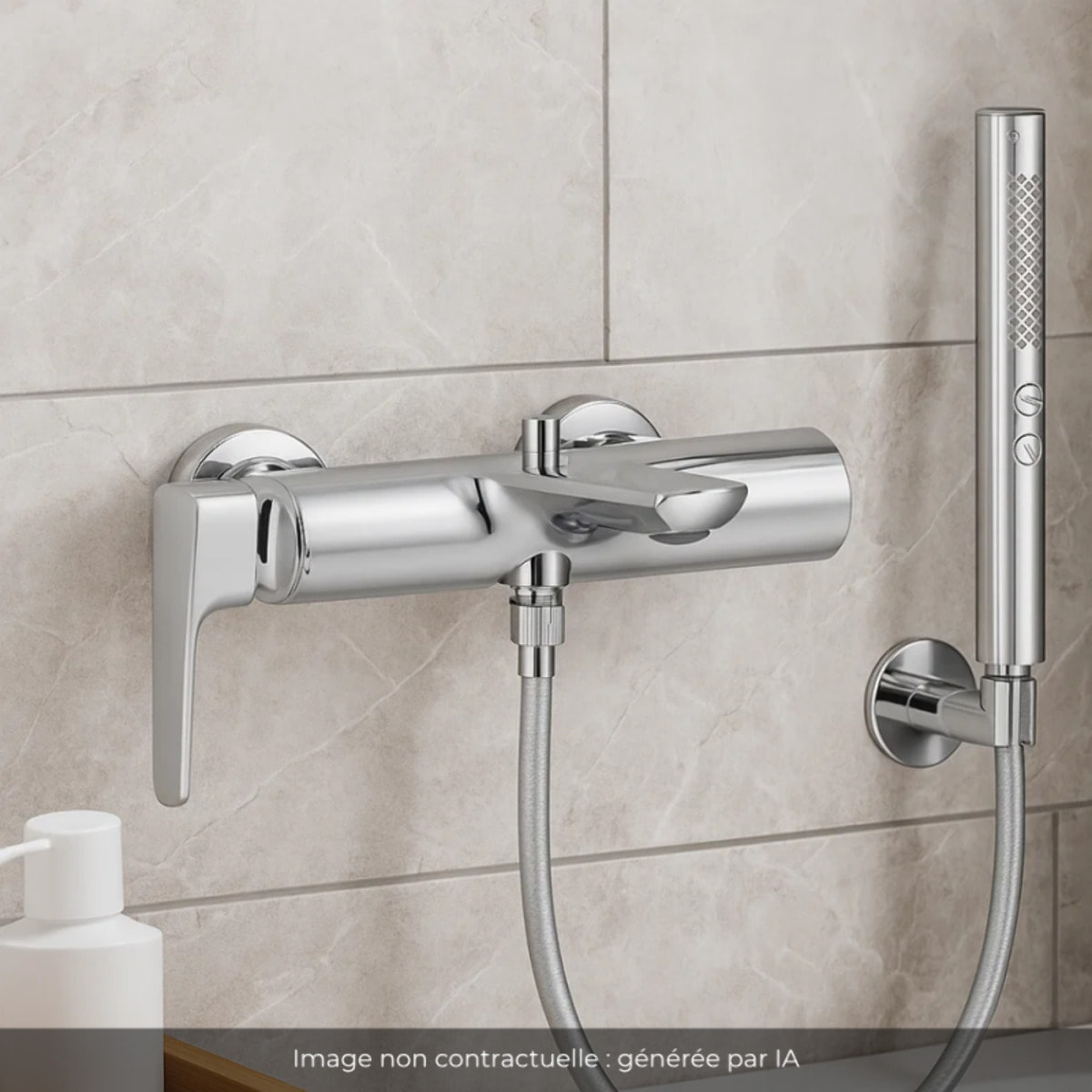 Pack mitigeur bain douche Aléo+ + douchette Shift+ ronde + flexible lisse 160 cm
