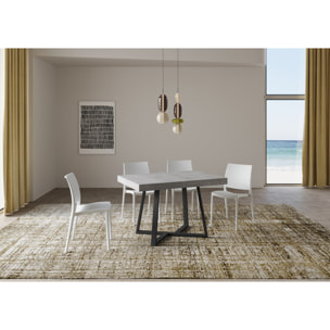 Mesa extensible 90x130/390 cm Zeplir cemento patas antracita