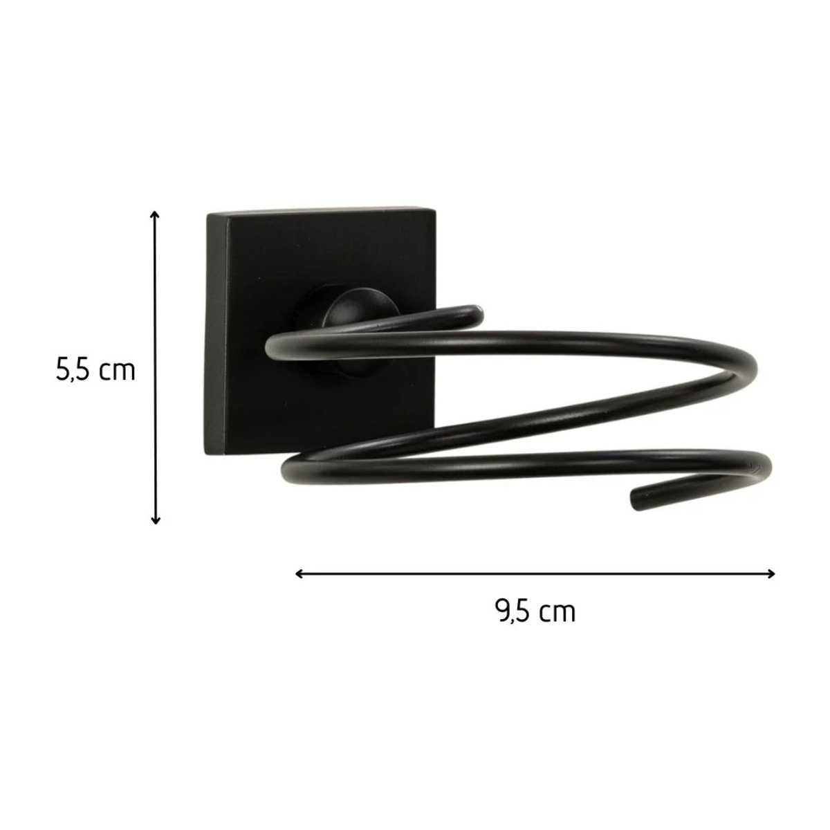 Support sèche cheveux en zinc noir mat Fackelmann New York