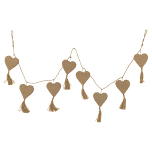 J-Line guirlande Coeur - jute - naturel