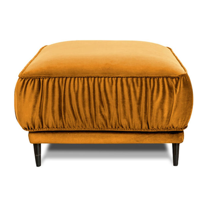 Pouf taille S Fiorenzo Velours Jaune