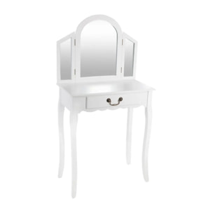 Coiffeuse "Aurell" blanc 1 tiroir