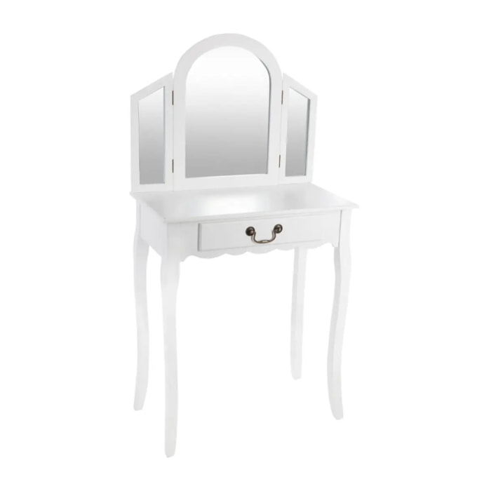 Coiffeuse "Aurell" blanc 1 tiroir