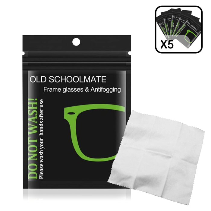 5 pz. Panno antiappannamento per occhiali, lenti, schermi. Panno riutilizzabile.
