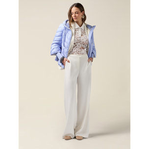 Oltre - Pantaloni palazzo in tessuto soft touch - Bianco