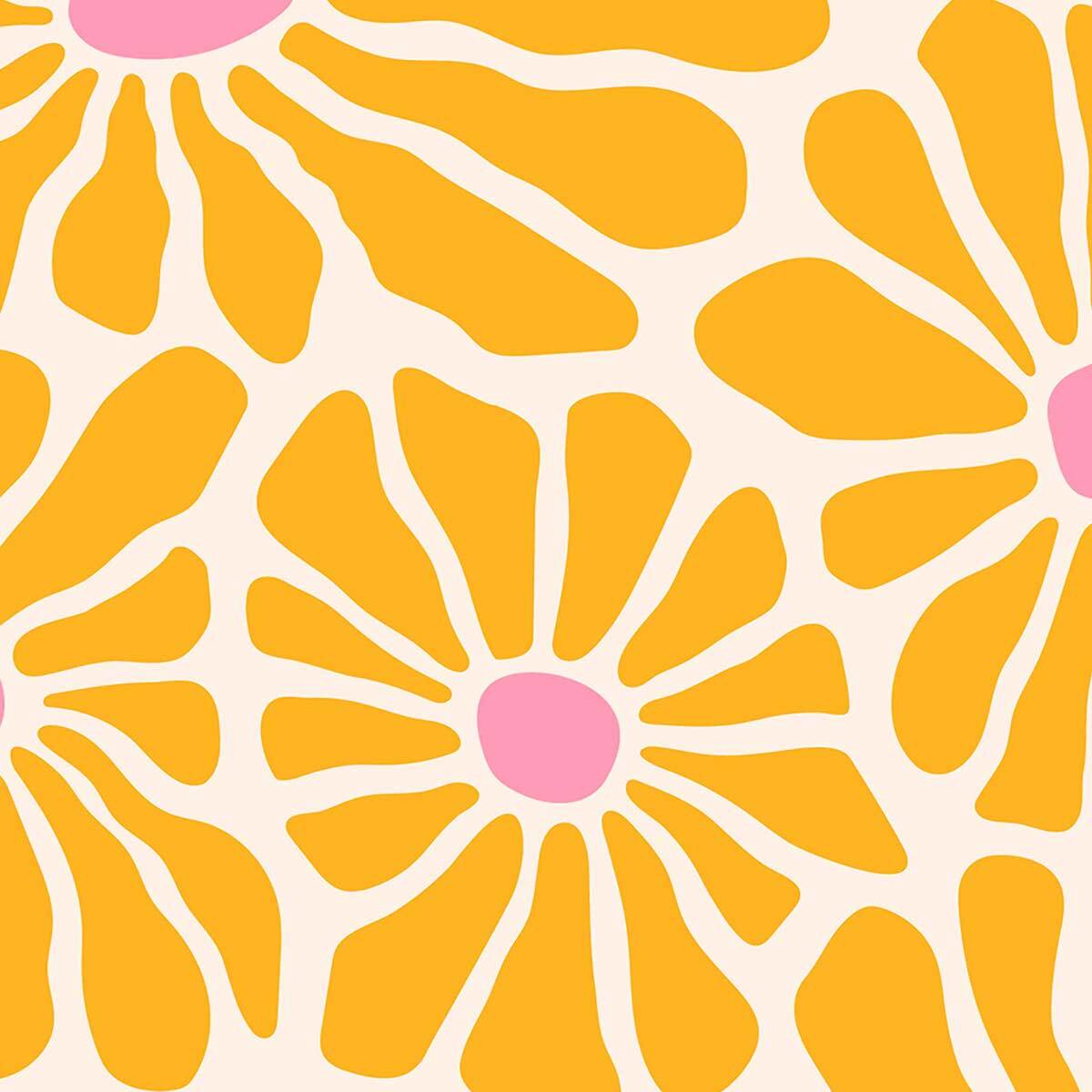 Tableau fleurs solaires stylisées Toile imprimée