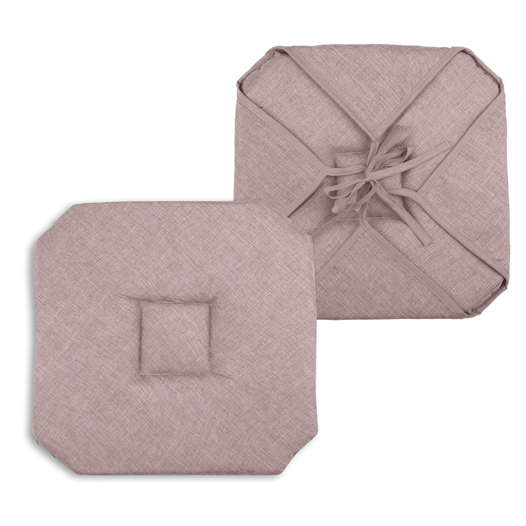 Galette de chaise italienne et unie - Rose poudré