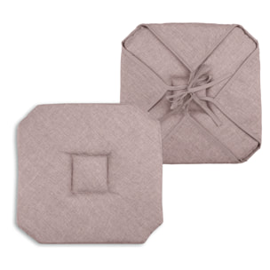 Galette de chaise italienne et unie - Rose poudré