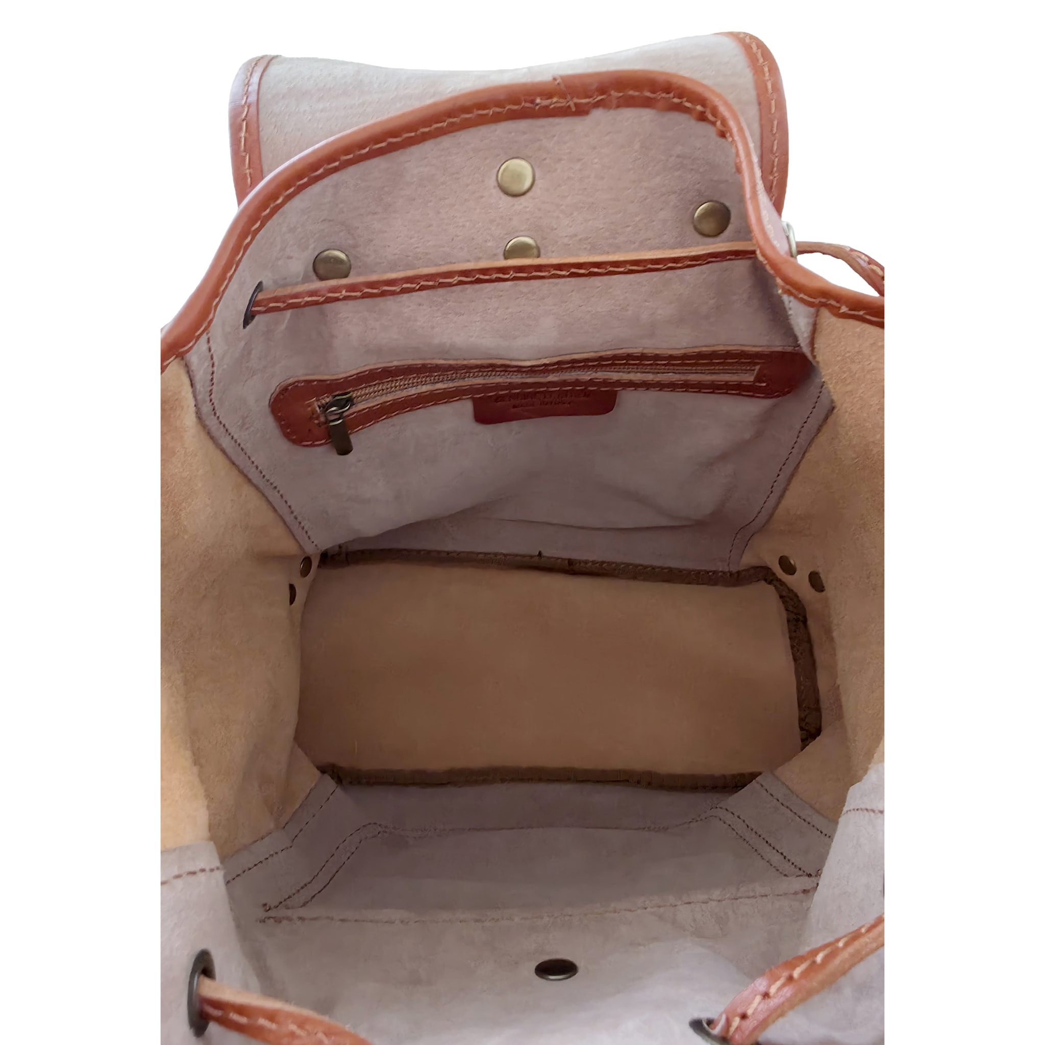 Zaino Donna in Vera Pelle, Zaino Elegante Vintage con Tasca Frontale e Chiusura Magnetica e a Coulisse